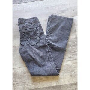 Aeropostale Corduroy Pants Womens Size 1/2 Regular Gray Bootcut Low Rise Flared